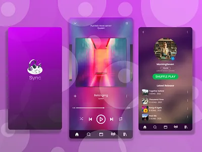 Sync graphic design mobile music ui