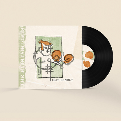 get lonely design fokl illustration indie music rebrand records reimagine reissue texture vector vinyl