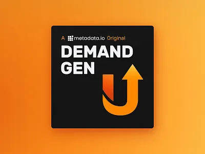 Demand Gen U — Podcast Cover arrow branding business podcast covr demand generation graphic design marketing podcast podcast podcast cover typography u university