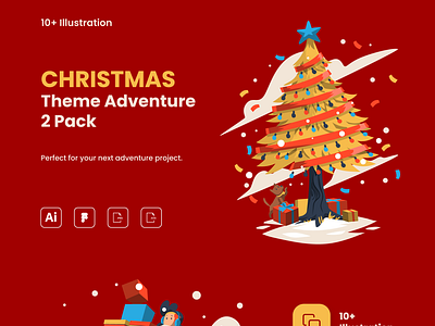 Adventure Illustrations (Christmas Theme) by Pixel True character graphic design graphics illustration illustration packs premium illustrations vector vector illustration