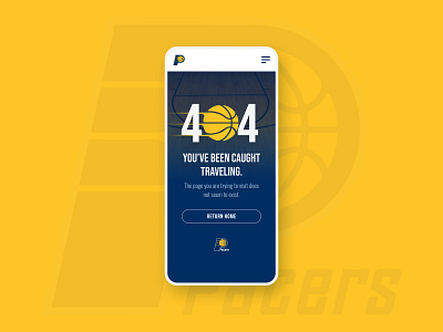 Indiana Pacers :: 404 Page product design travel ui