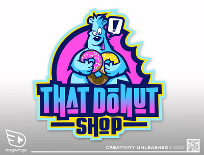 Logos -That Donut Shop bear cartoon chipdavid dogwings donut drawing icon illustration logo vector