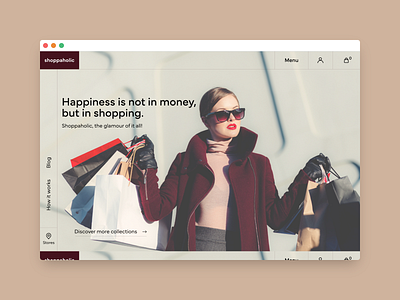 Shoppaholic e-commerce landing page. branding design contentdesign contentstrategy copywriter design ecommercewebsite figmaafrica illustration productdesign shopping typography ux vector wbsitedesign