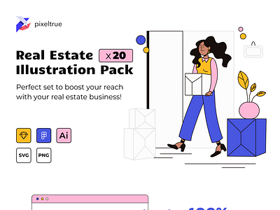 Real Estate Illustration Pack by Pixel True character graphic design graphics illustration illustration pack premium illustrations vector vector illustration
