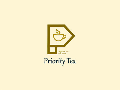 Priority tea logo design ( p letter logo ) branding business logo design graphic design illustrator inkscape logo logo design typography ui vector