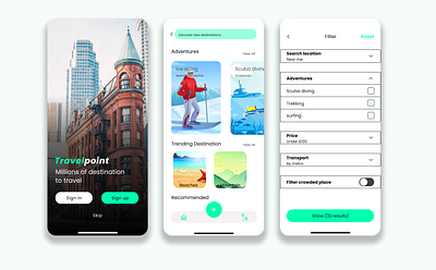 Travel Point App design illustration ui vector