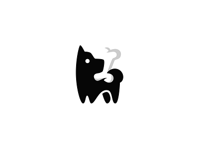 Dog animal bone brand branding design dog elegant illustration logo logotype mark minimalism minimalistic modern negative negative space negativespace pet sign space
