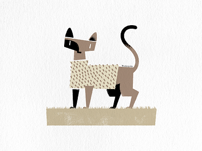 Friendly Cat graphic design illustration