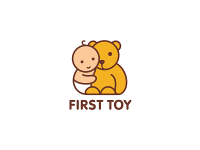 First Toy | Branding bear branding child cute identity logo logotype love mobile toy
