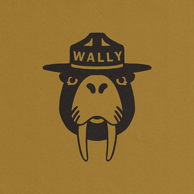 Wally adventure branding design illustration logo smokeybear sustainable wally walrus oil woodworking