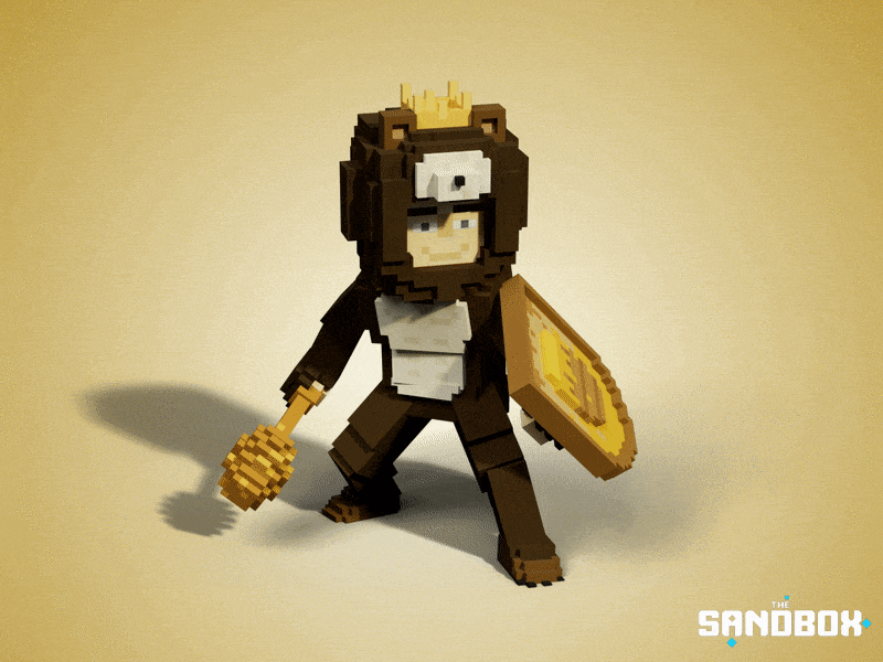 Prince Bear Costume 3d 3d art animal avatar costume design game art game asset gamedesign honey illustration magicavoxel minecraft nft nfts suit tsb voxedit voxel