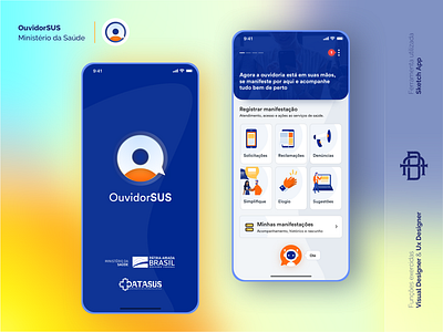 OuvidorSUS - Ministério da Saúde (Home) android app design grid health home icon ilustração ios ministerio ministerio da saude ms ouvidoria saude ui ux