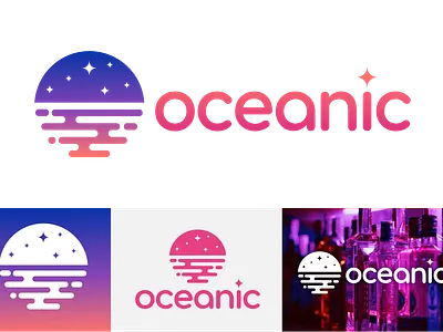 Oceanic branding bar beach brand branding logo night nightclub ocean sea