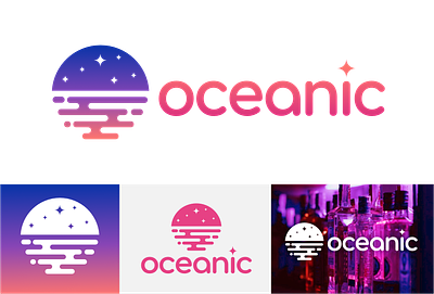 Oceanic branding bar beach brand branding logo night nightclub ocean sea