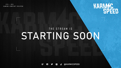 KarmicSpeed Stream Starting Soon Screen branding design graphic design