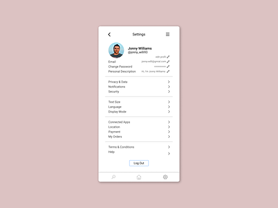 Daily UI #007 - Settings dailyui003 settings ui