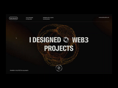 Portfolio | Web 3 Exploration 3d animation interactive interactive design nft portfolio three js ui ux web web design web3