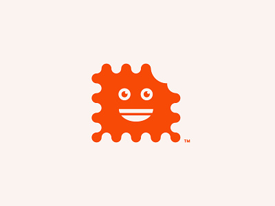 Biscuit! biscuit bite cute face logo logomark minimal orange smile