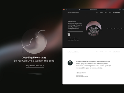 Flow State Research Hero Concept biotech brain deep tech deeptech flow flowstate illustration landing page design landingpagedesign mindfulness neuro neuroscience psychology science ui uidesign uxdesign uxui web design webdesign