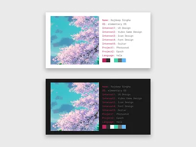 Neofetch Inspired Profile biography description graphic design logo neofetch profile readme