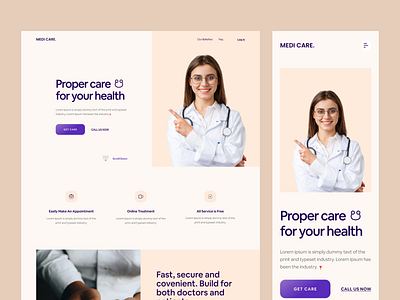 MADICARE. - Mobile Version clean design doctor doctor web medical mobile responsive mobile version online treatment responsive ui ui ux web website