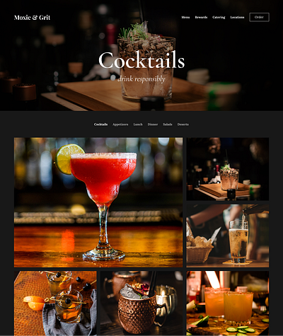 Restaurant Design - Cocktails branding design graphic design ui ux web design
