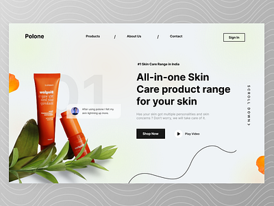 Polone - Skin Care Product Range beauty branding dashboard ui design fashion glassmorphism mesh skin care ui ux