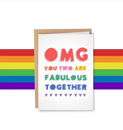 OMG YOU TWO ARE FABULOUS TOGETHER adobe adobe illustrator branding cards design funny funny cards graphicdesign greeting cards hand lettering hand lettering art illustration lettering lettering artist pride sleazy greetings