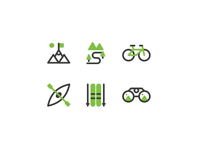 Trekking icons design icon icons illustration line linear lines minimal minimalism minimalist nature sport sports trek trekking vector