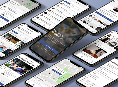 Social Network Concept for Neighbors | NeighborApp app design ios social ui ux