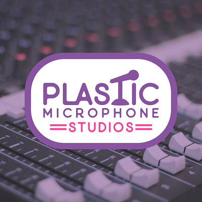 PLASTIC MICROPHONE STUDIOS - Logo Design branding design la lafayette logo microphone plastic podcast studio