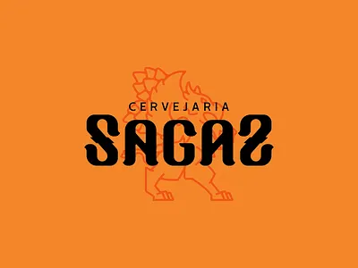 Cervejaria SAGAZ black brand branding design dz9 grifo icon logo lupulo orange vector