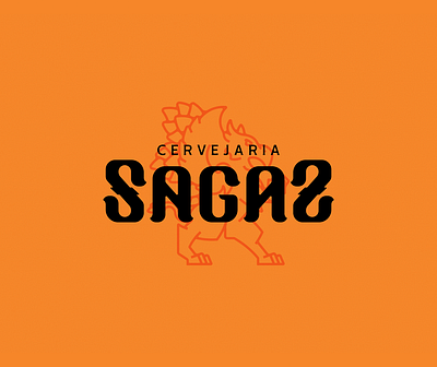 Cervejaria SAGAZ black brand branding design dz9 grifo icon logo lupulo orange vector