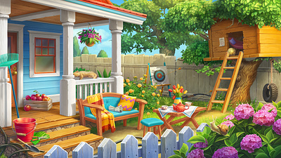 Background Backyard 2d 3d art design environment games illustration
