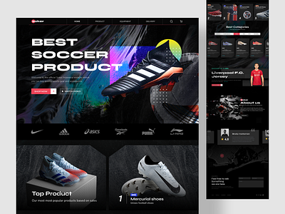 Soker - Web Design Exploration adidas asics black bold design dribbble foot football kick lining man nike puma reebok shoes soccer sport store ui uidesign