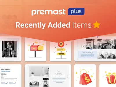 Premast Plus Recently Added Items 3d animation branding business creative design graphic design illustration infographic logo motion graphics powerpoint powerpoint template presentation ui