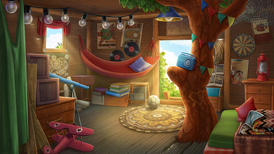 Tree House 2d 3d art design environment games illustration