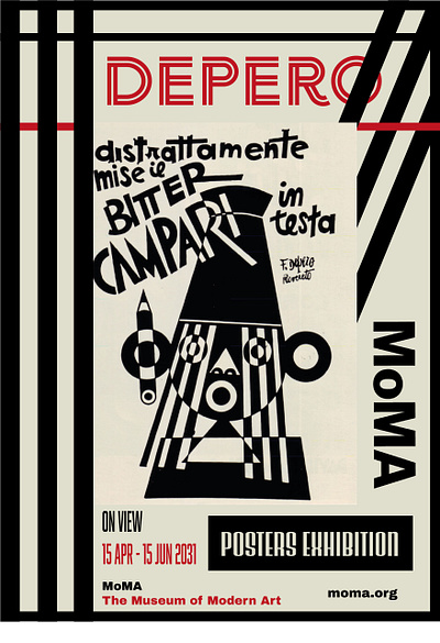 Poster - Fortunato Depero - Exhibit 2 - Academic Project design fortunato depero futurism graphic design illustration posters typography