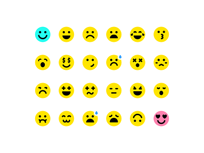 Core Flat - Smileys design emoji faces flat icon design icon set iconography icons smiley vector