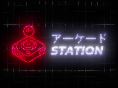 Arcade Station - Weekly Warm‑Up 80 90 animation arcade dribbbleweeklywarmup games gif glow logo motion graphics up video warm weekly weekly warmup