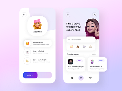 Social Media App - Concept Design 2021 2021 design 2021 trend alphadesign clean design design trends designs illustration logo mobile modern modern design modern mobile design trend app desing trend apps trend design trends 2021 trendy design ui