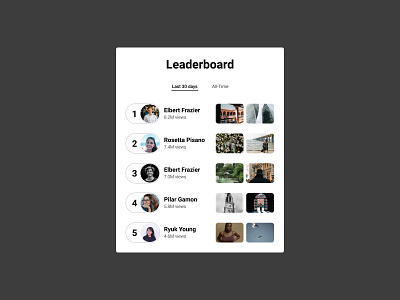 Leaderboard design leaderboard typography ui ux