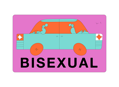 bisexual bisexual car illustration lgbt sticker
