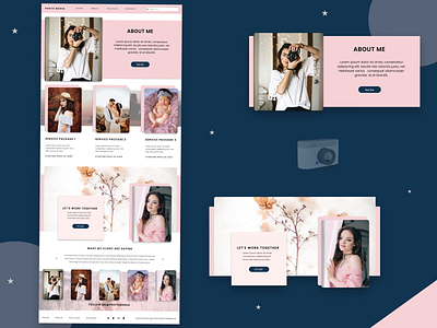 Photographer's Website 3d eliment app babysuit background camera cart color design fashion photo photographer photography ui ux web website wedding