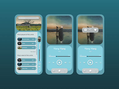 Music player app app dailydesign design illustration music musicapp musicplayer pastel play quickdesign songs ui