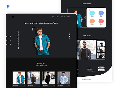 Fashion UI Dark adobe illustration artwork creative design design trendy ui vectorart website design