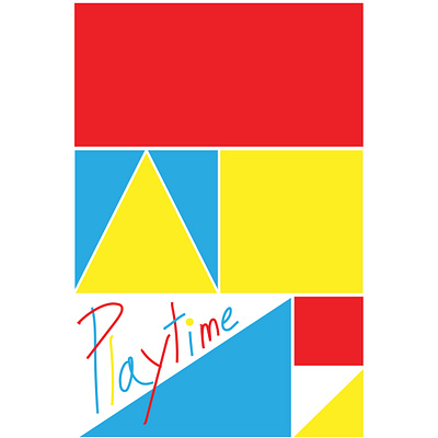 Playtime blue branding des design graphic design movie poster playtime poster poster design primary colors red shapes square triangle yellow