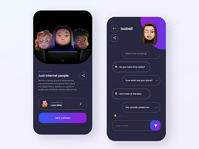 Messenger App - Mobile Design 2021 2021 design 2021 trend alphadesign clean design design trends designs illustration julius branding logo mobile mobile ui mobile ux modern modern design trend design trends trendy ui