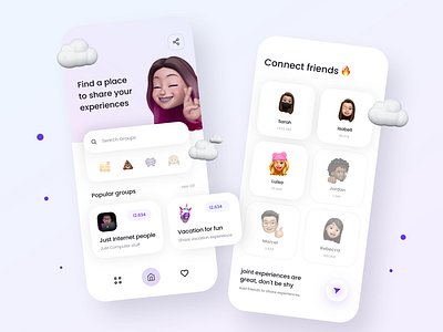 Social Media App - Mobile Design 2021 2021 design 2021 trend alphadesign app design app trends clean design designs illustration julius branding logo mobile mobile ui mobile ux modern popular popular design trends ui