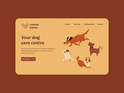 Canine Haven branding canine design digital art digital illustration dog dog care dogs grooming illustration illustrator logo pet pet care pet services ui ui illustration vector vector illustration web design